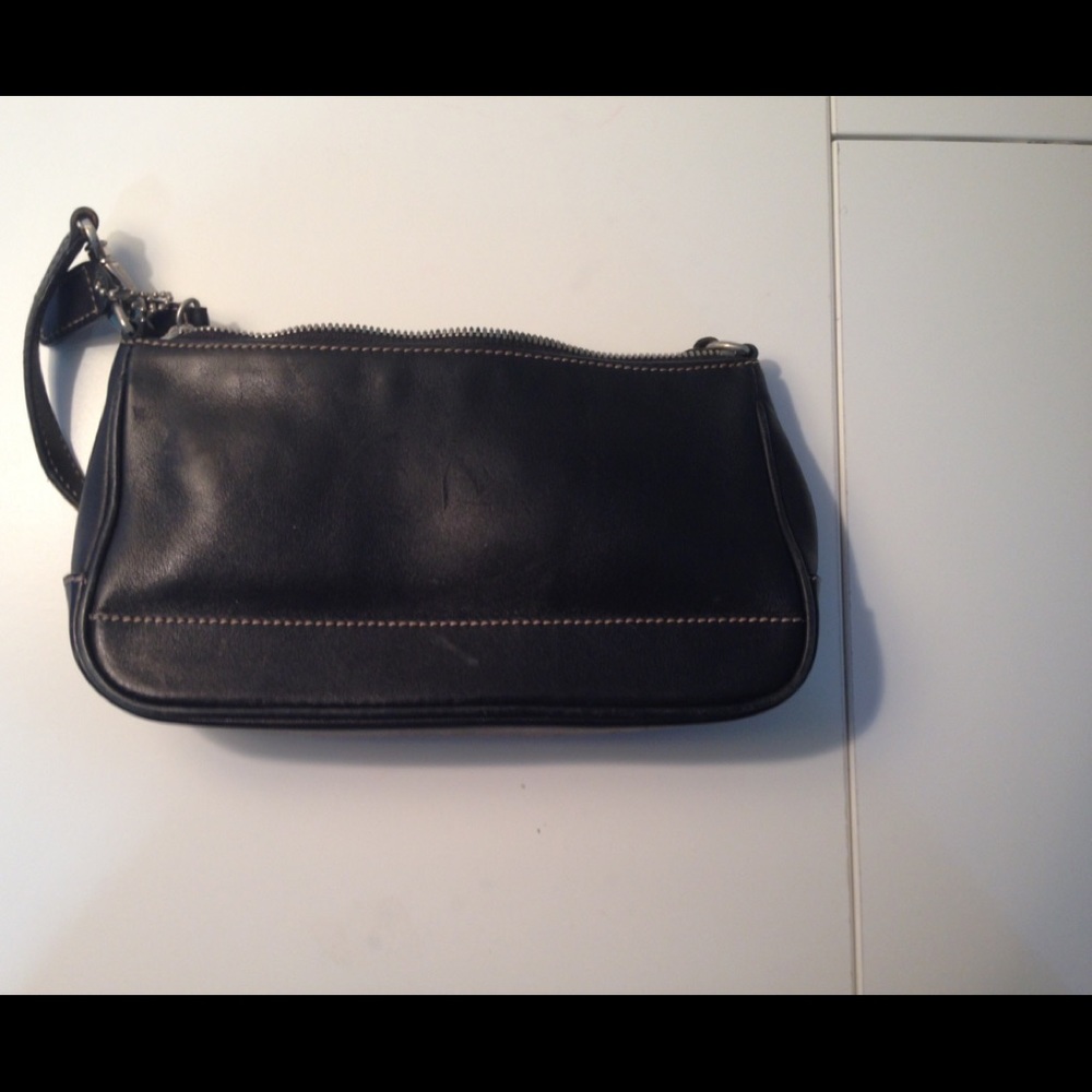 Coach black leather bag.